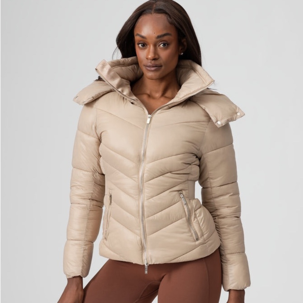 BuffBunny Beige Waist Taper Puffer
